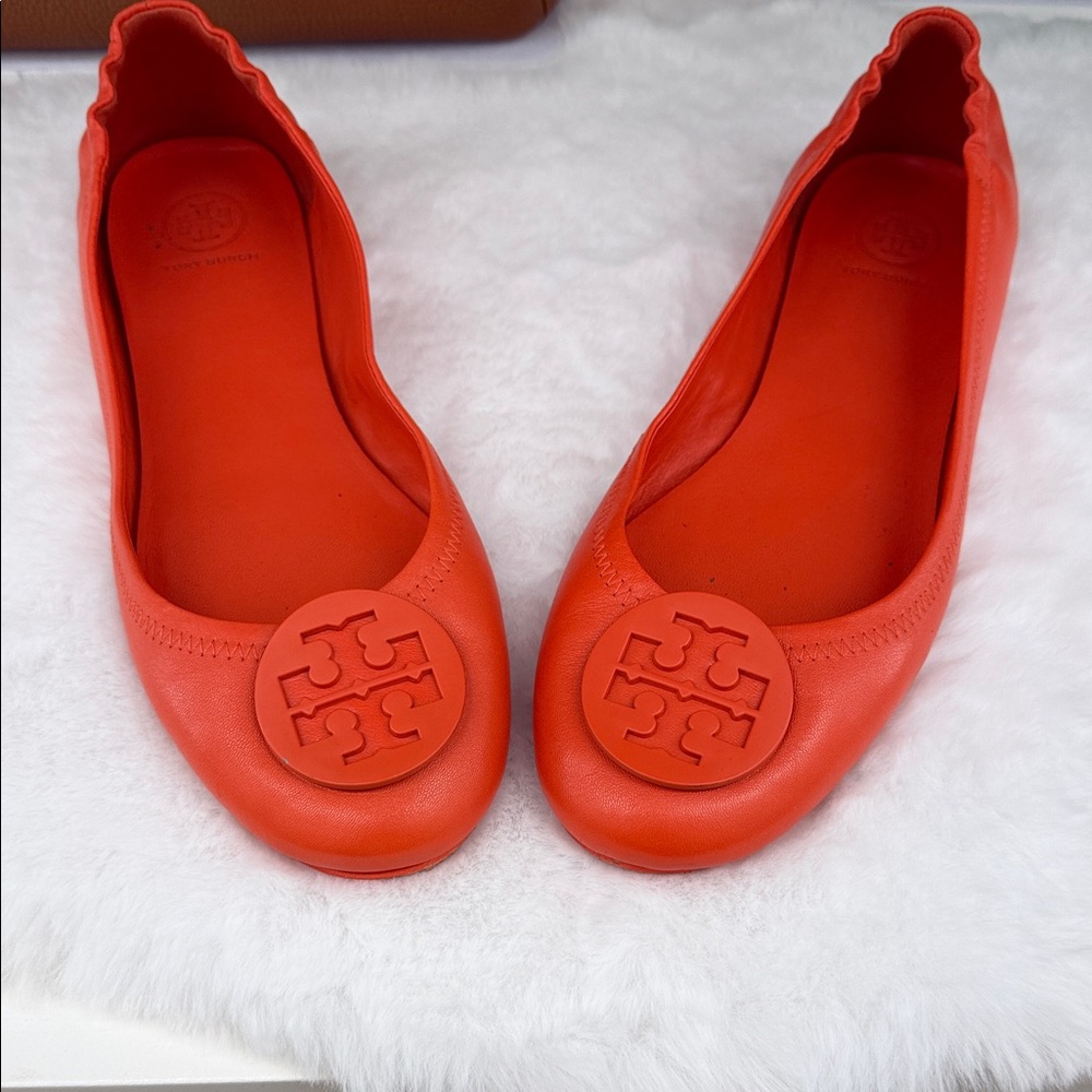 Tory Burch Vibrant Orange Flats